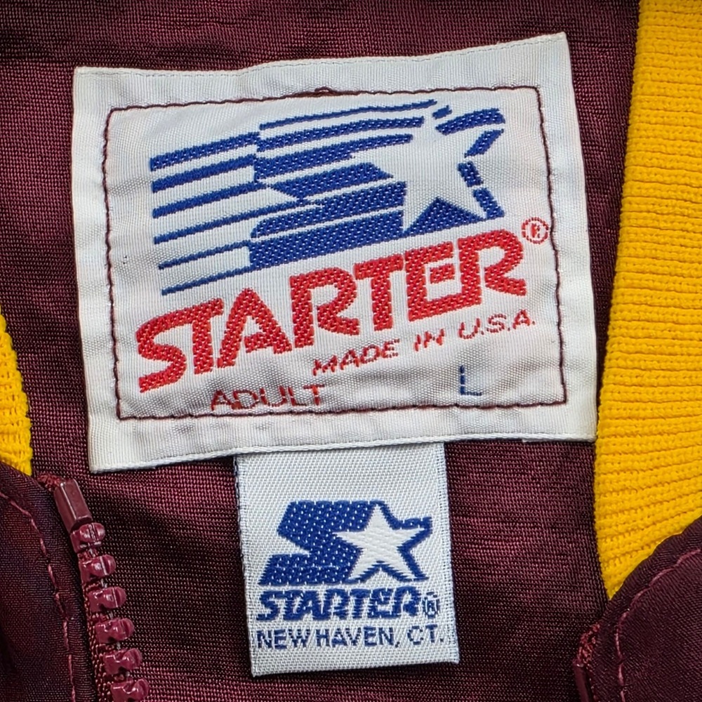 Vintage Starter Chicago Wolves AHL Hockey Jacket Maroon Fitted Wind Mens Large - Picture 4 of 9